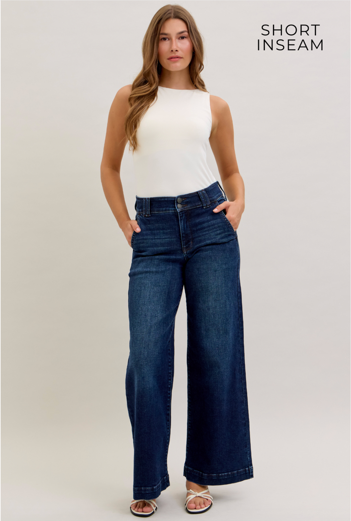 Parton High Waist Trouser Wide Leg Jeans