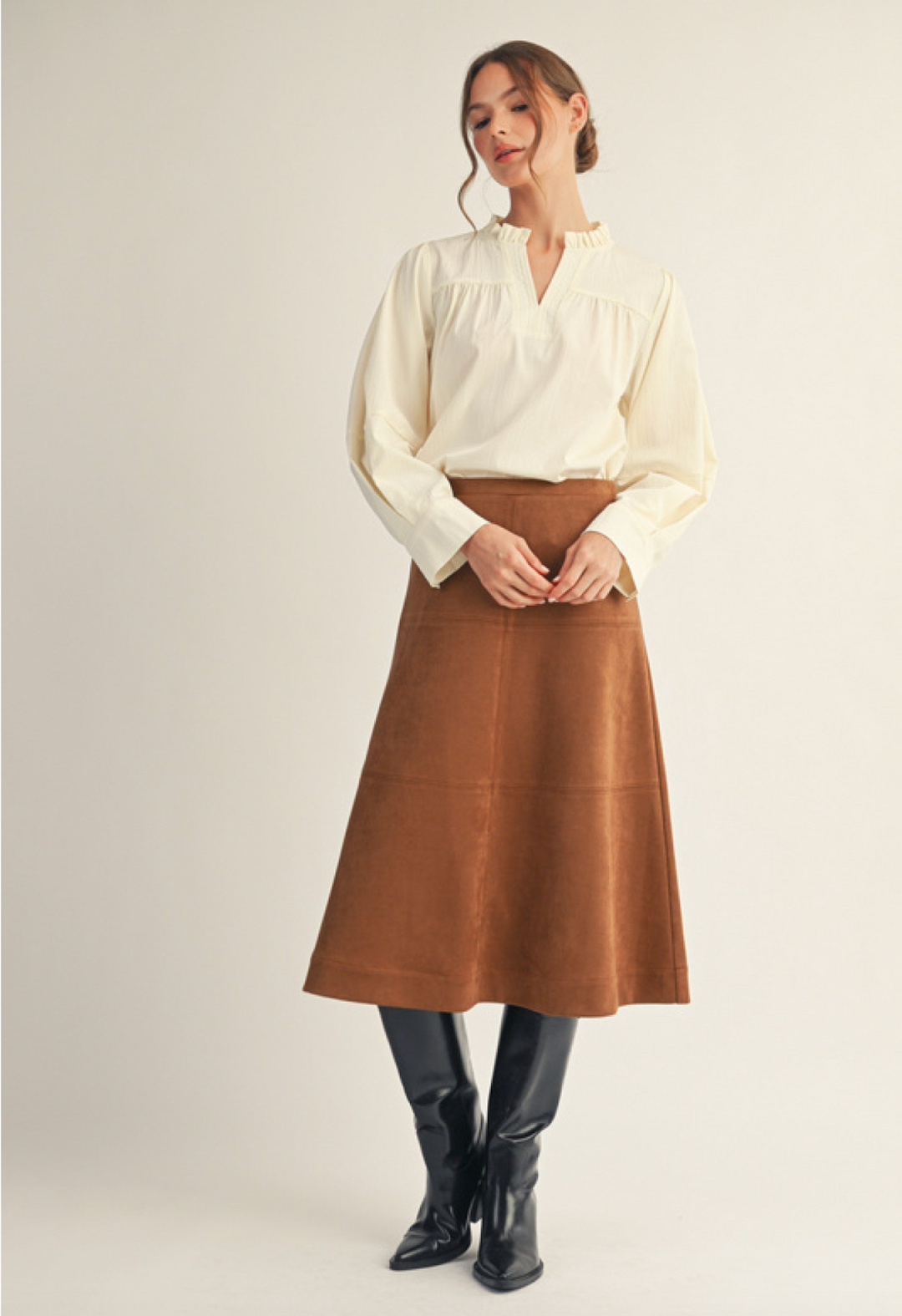 Julia Suede Midi Skirt