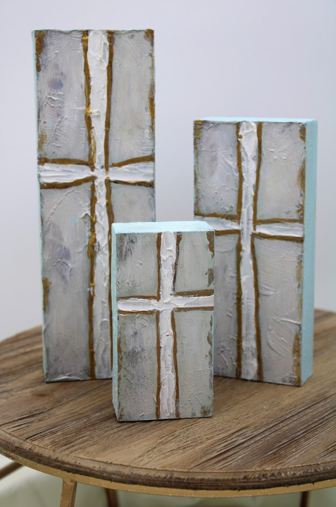 Handpainted Wood Cross Blocks