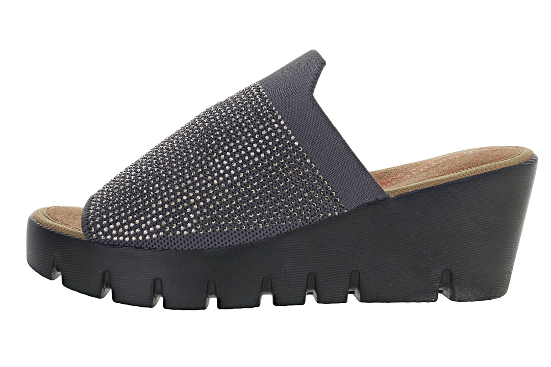 Bernie Mev Venti Crystal Wedge Sandals