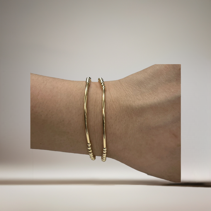 3mm + Gold Bar Bead Stretch Bracelet