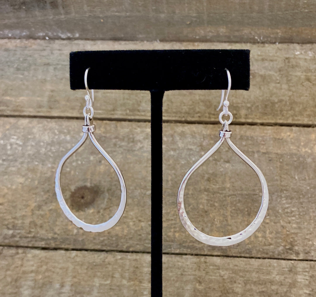 Marie Hammered Teardrop Sterling Silver Earrings