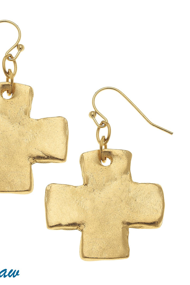 Susan Shaw Square Cross Earrings