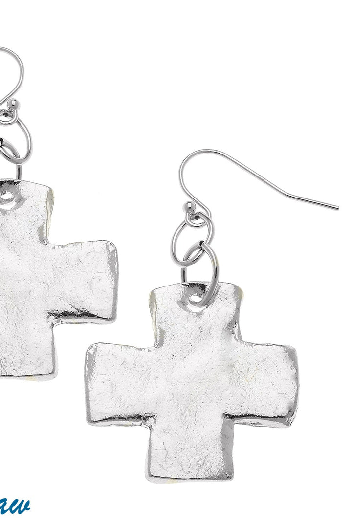 Susan Shaw Square Cross Earrings