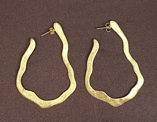Karen 18 kt Gold Plated Wave Hoops