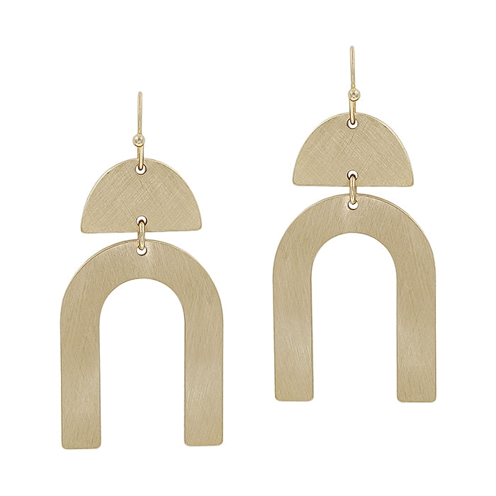 Ruby U Shaped Geometric Earrings