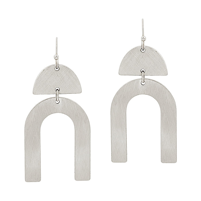 Ruby U Shaped Geometric Earrings