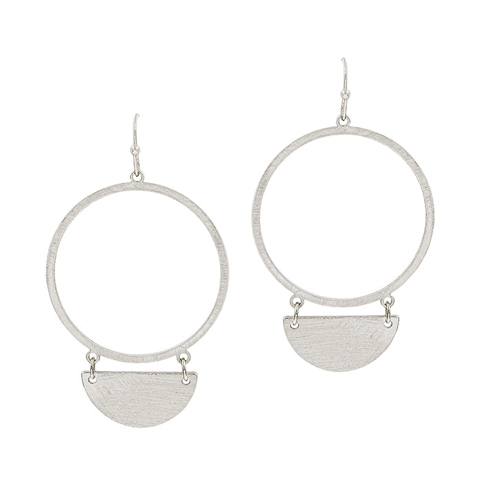 Hilda Open Circle Half Moon Earring