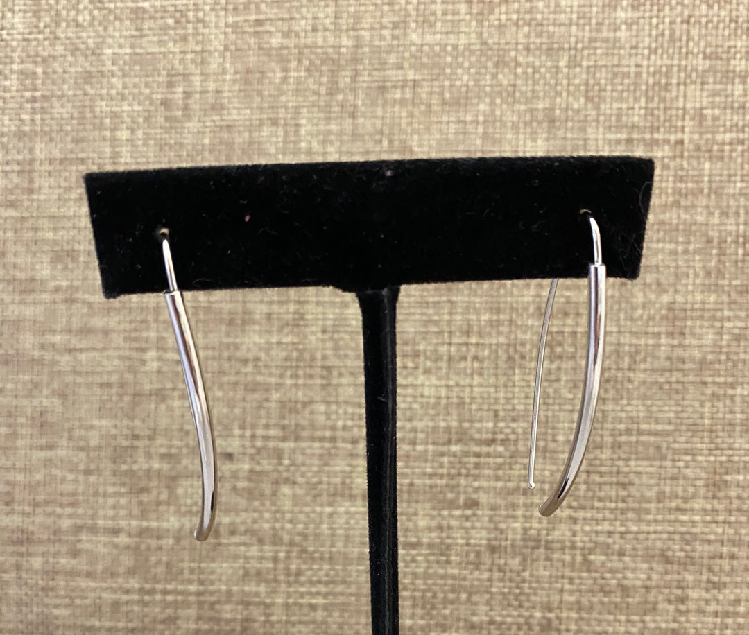 Sterling Silver Curved Bar Hook Earrings
