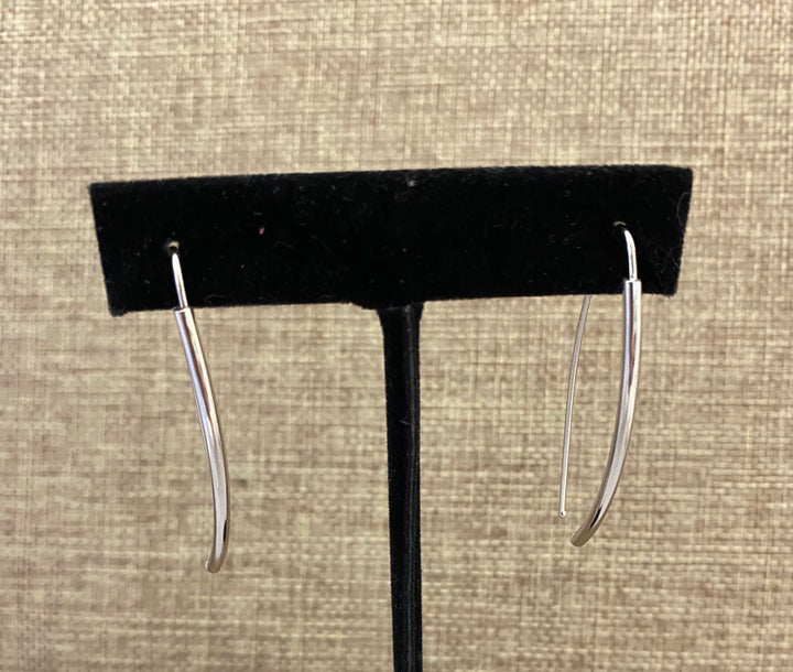Sterling Silver Curved Bar Hook Earrings