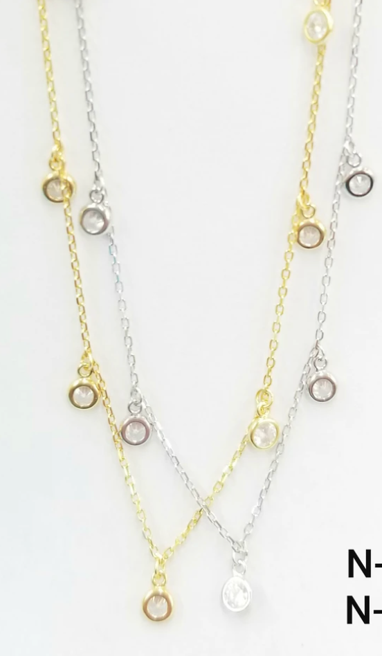 Glory Sterling Silver Dangling CZ Choker