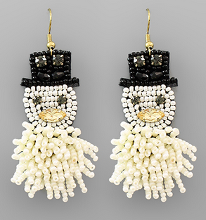 Snowman Beaded Earrings