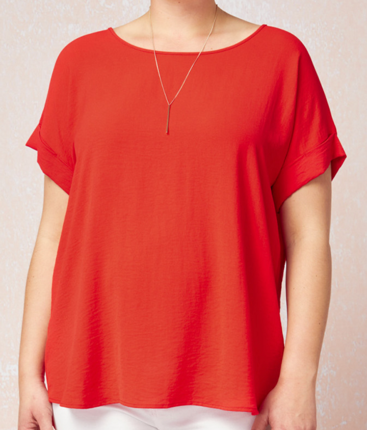 Betsy Solid Scoop Neck Plus Top