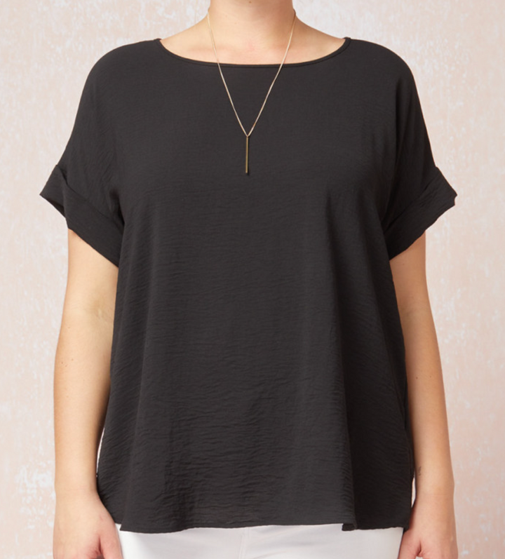 Betsy Solid Scoop Neck Plus Top