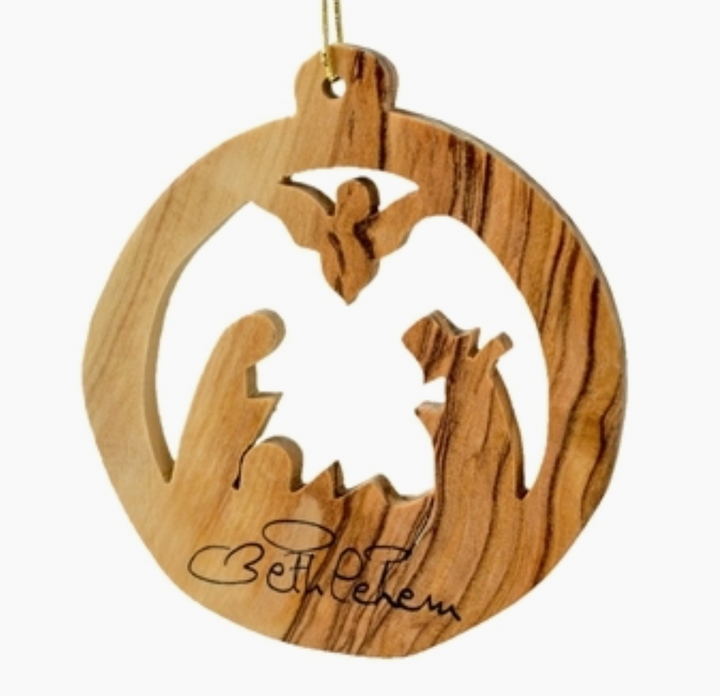 Round Nativity Ornament