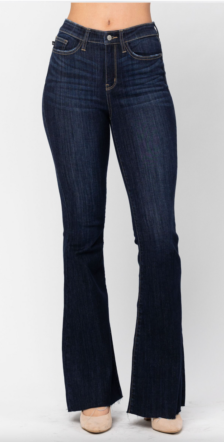 Liz Raw Hem Flare Jeans