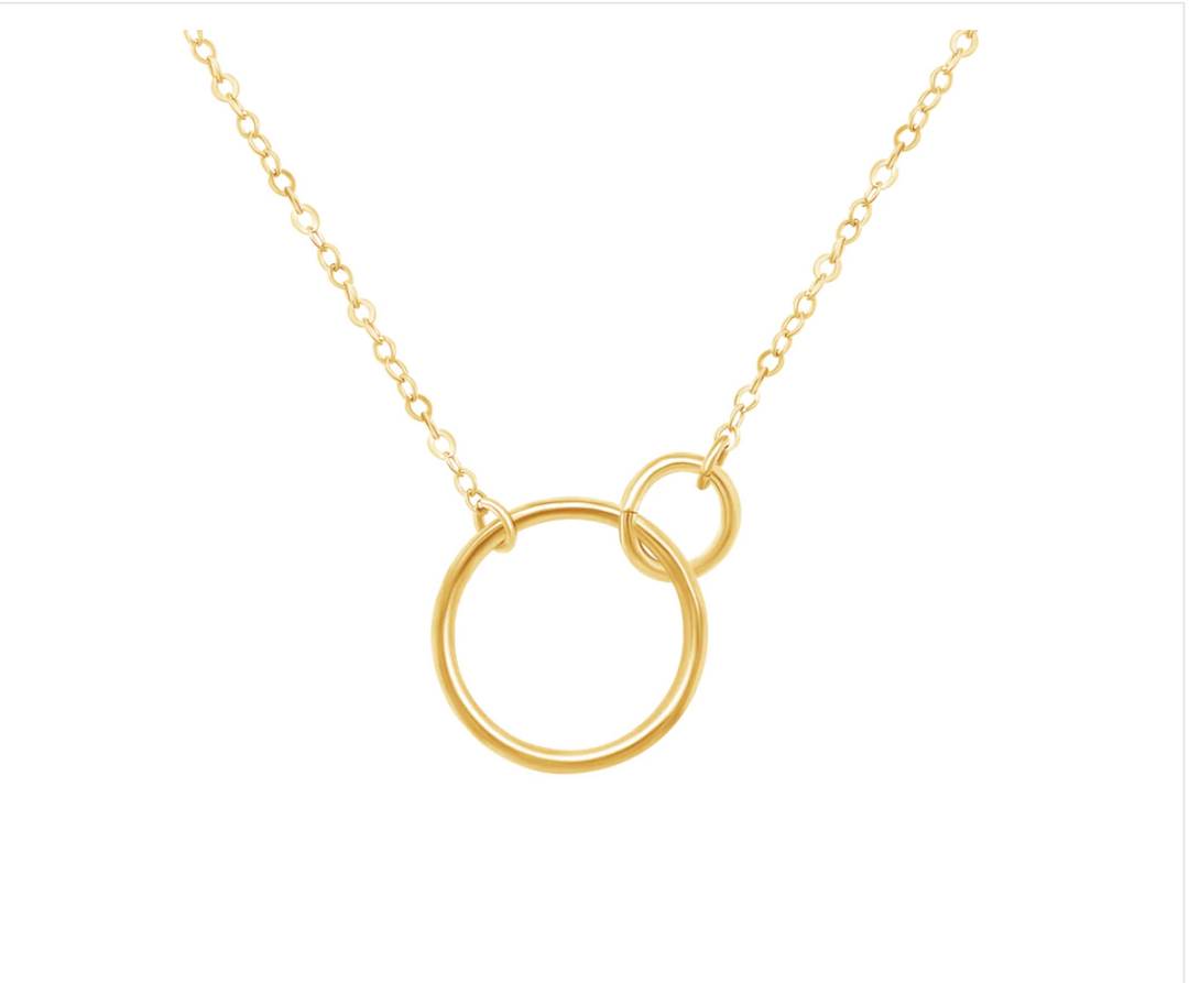 Double Circle Sterling Silver Necklace