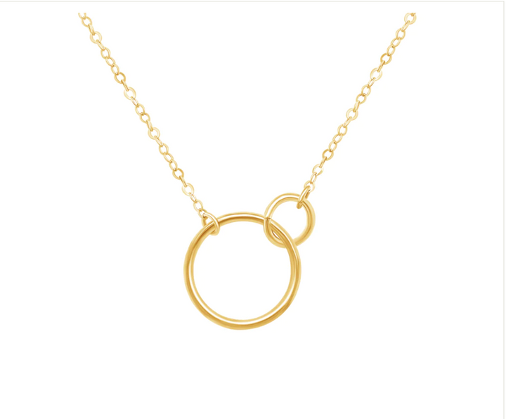 Double Circle Sterling Silver Necklace