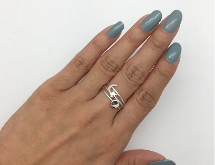 Over the Moon Sterling Silver Ring Set