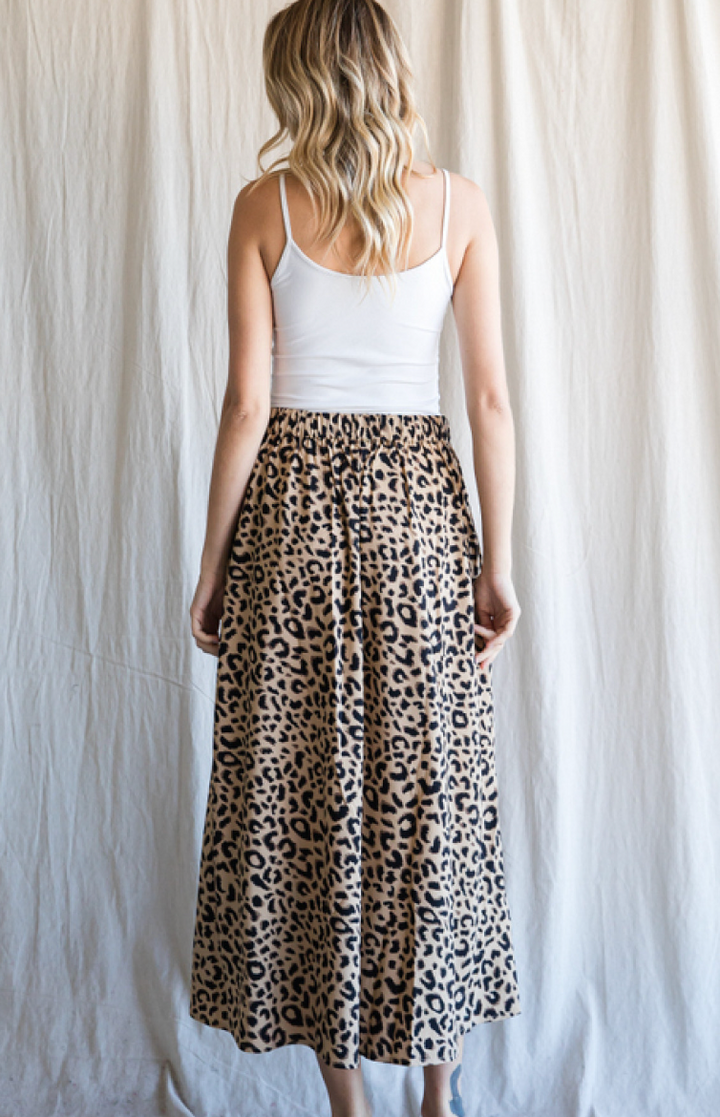 Farah Leopard Print Maxi Skirt