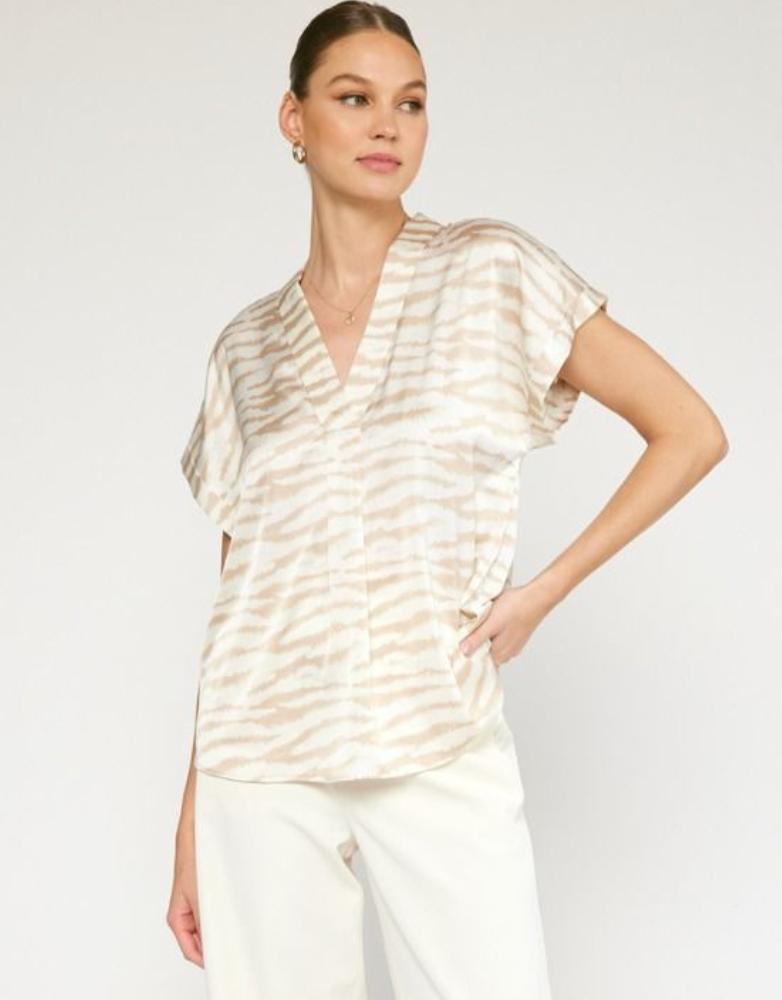Elizabeth Zebra Top