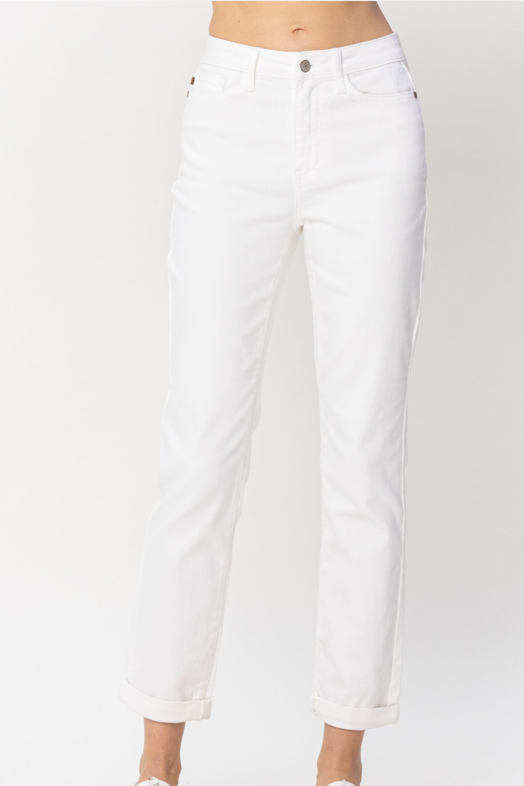 Donnie White Boyfriend Jeans