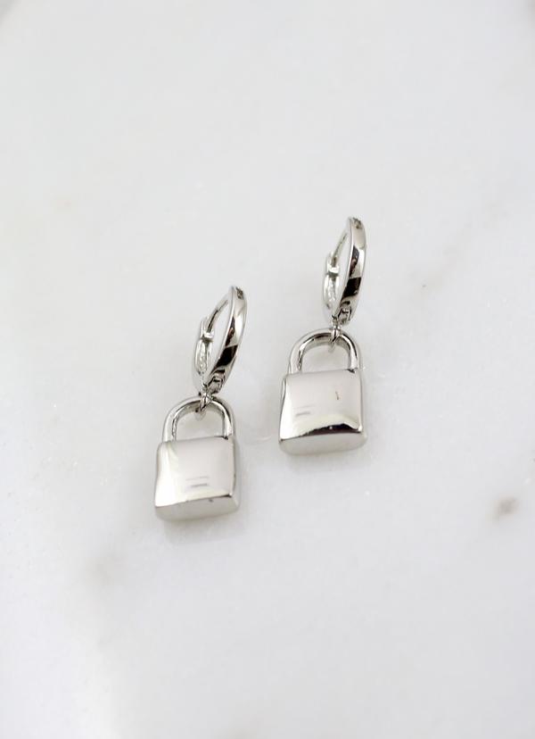 Mackenzie Lock Charm Huggie Earring