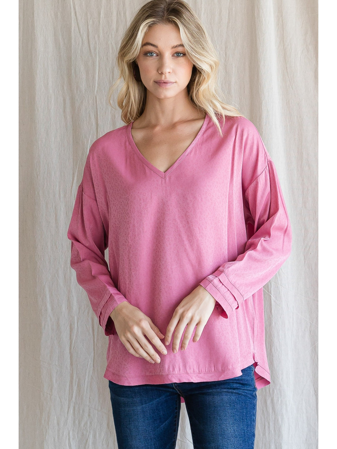 Bella Long Sleeve V Neck Top