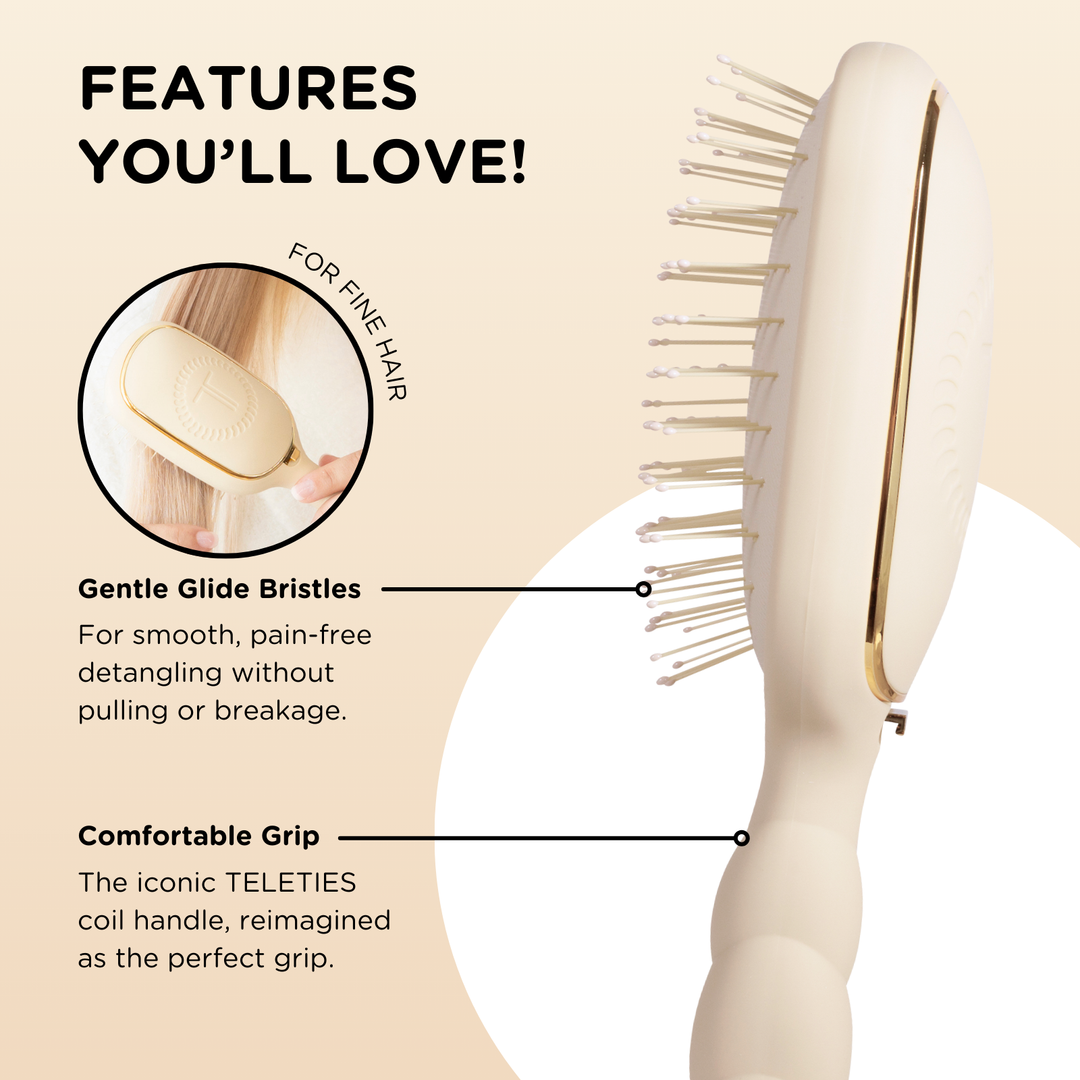 TELETIES Detangler Hair Brush for Fine Hair - Tan