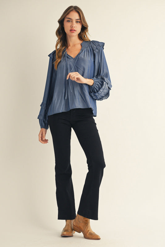 Kim Long Sleeve Denim Top