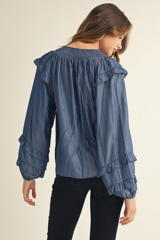 Kim Long Sleeve Denim Top