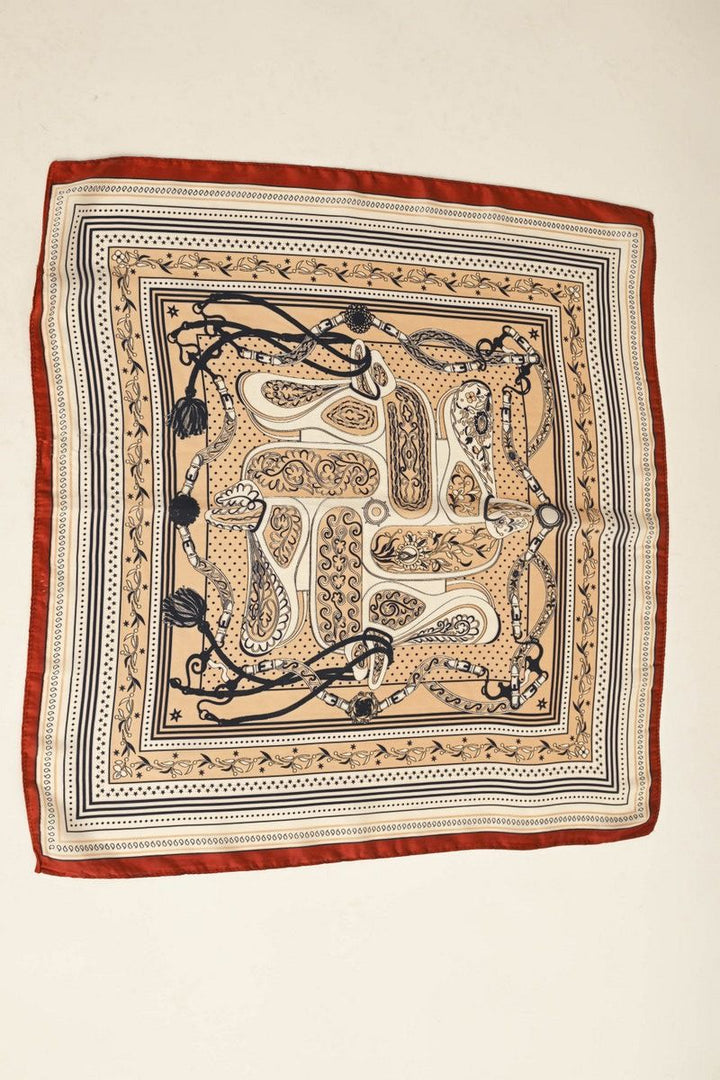 Flower, Paisley & Chain Print Scarf
