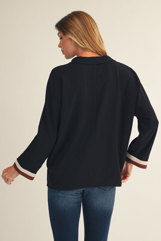 Dylan Long Sleeve V-Neck Top