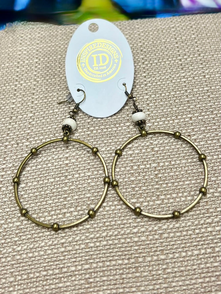 Inspired Designs Circle Drop Earrings – Bronze & Gold Tone