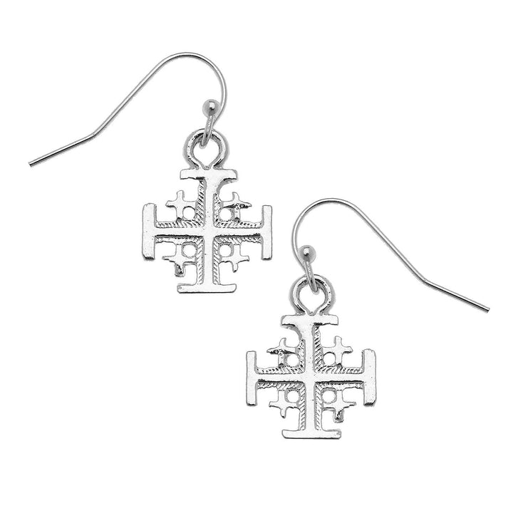 Susan Shaw Jerusalem Cross Drop Earrings - Handmade in USA