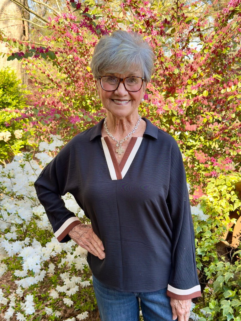Dylan Long Sleeve V-Neck Top