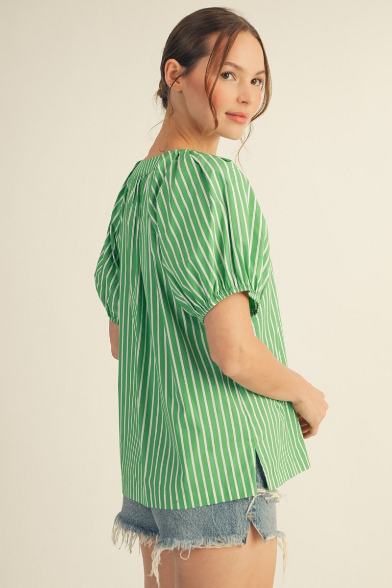 Nancy Short Puff Sleeve Top