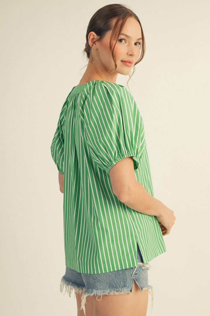 Nancy Short Puff Sleeve Top