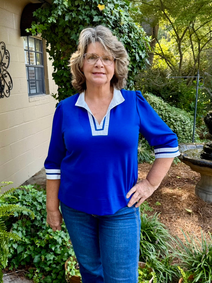 Mary Jo 3/4 Sleeve V-Neck Top