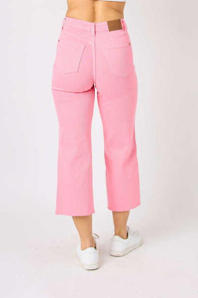 Pinky Tummy Control Crop Wide Jeans