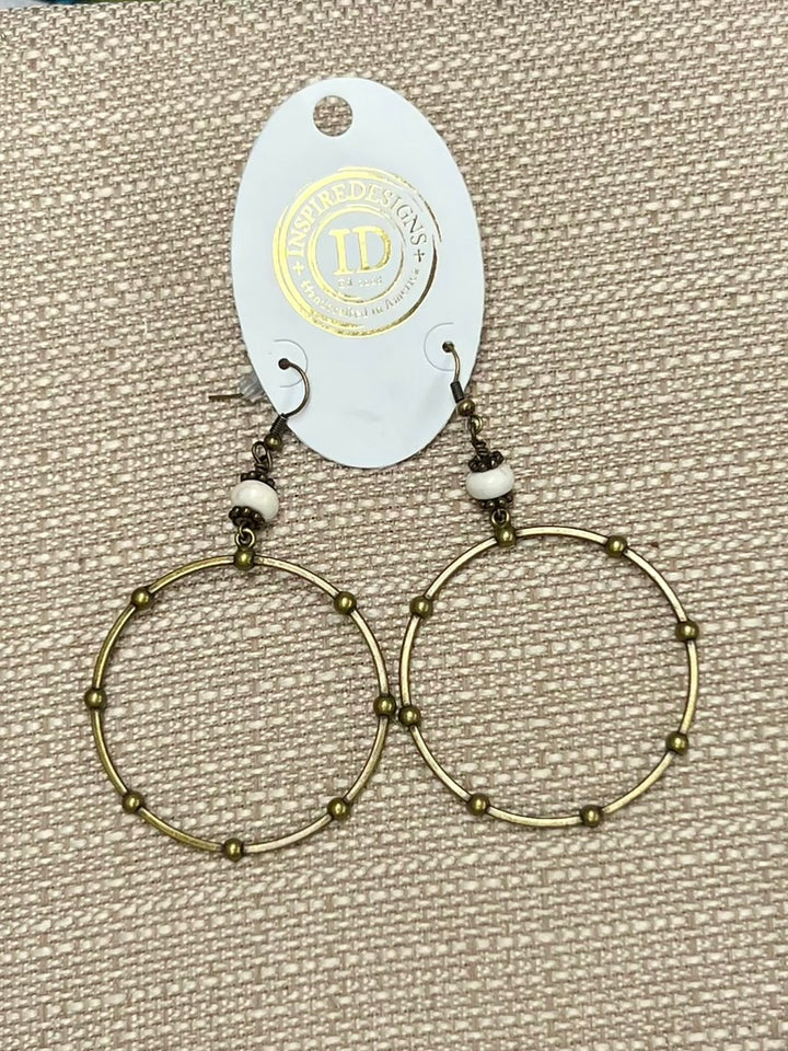 Inspired Designs Circle Drop Earrings – Bronze & Gold Tone