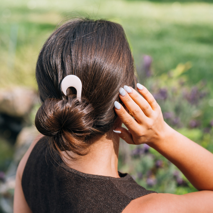 TELETIES French Hair Pin – Almond Beige | Easy Updo Hair Pin
