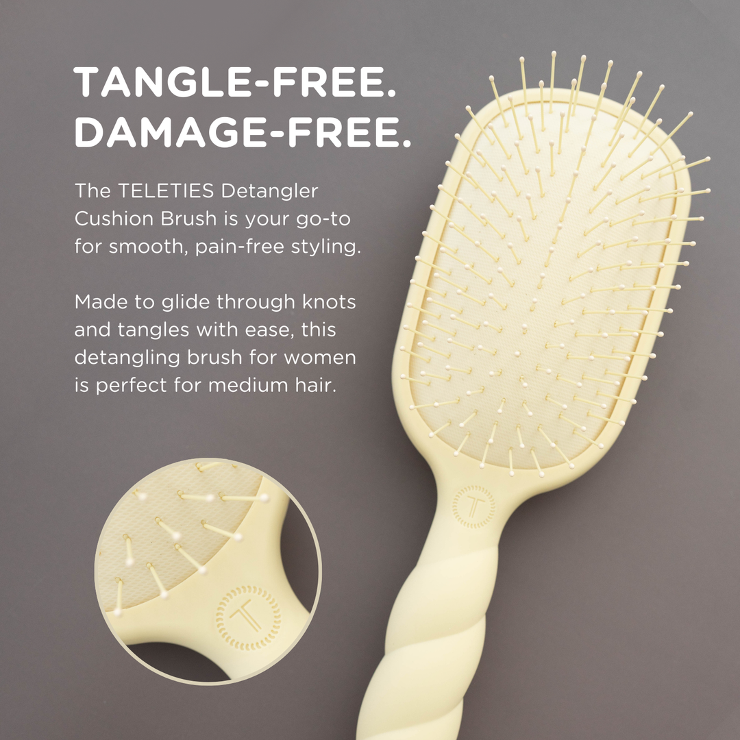 TELETIES Detangler Hair Brush for Medium Hair - Tan