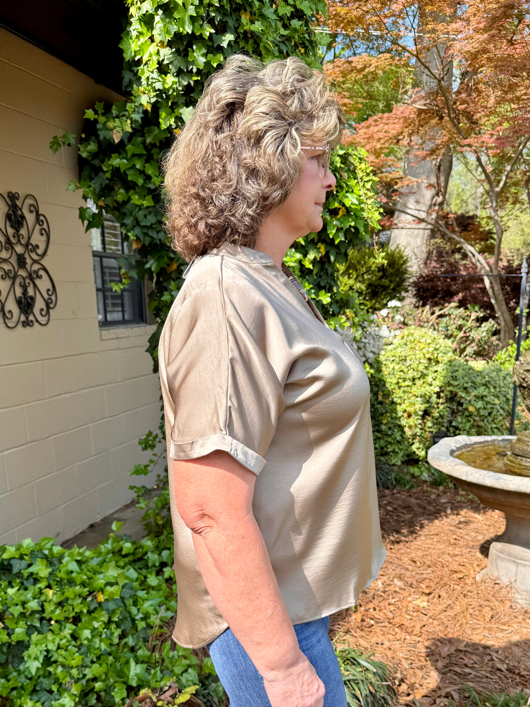 Selena V-Neck Short Sleeve Top