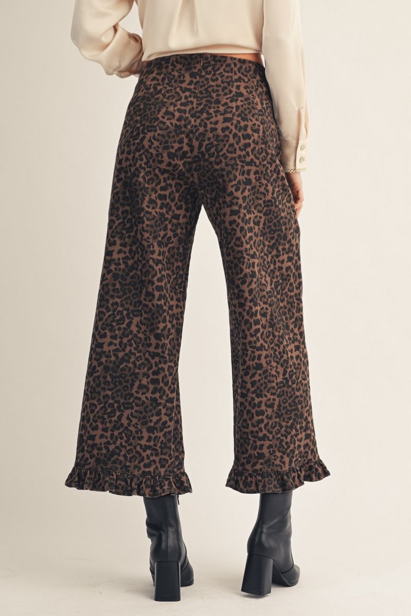 Paige High Waist Straight Leopard Pants