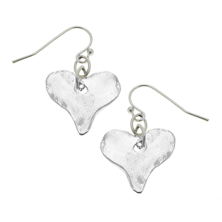 Susan Shaw Silver Heart Earrings