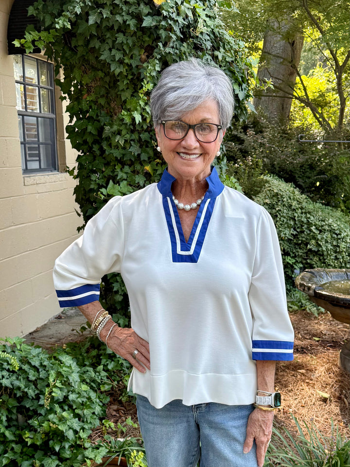 Mary Jo 3/4 Sleeve V-Neck Top
