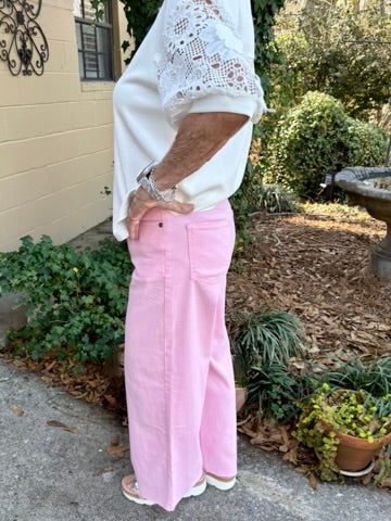 Soft Stretch High Waisted Twill Pants