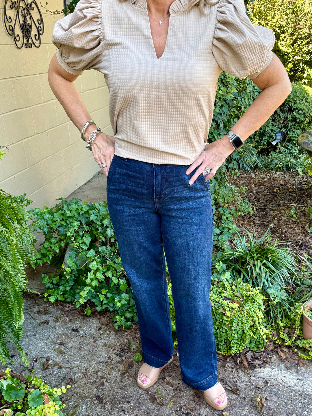 Parton High Waist Trouser Wide Leg Jeans
