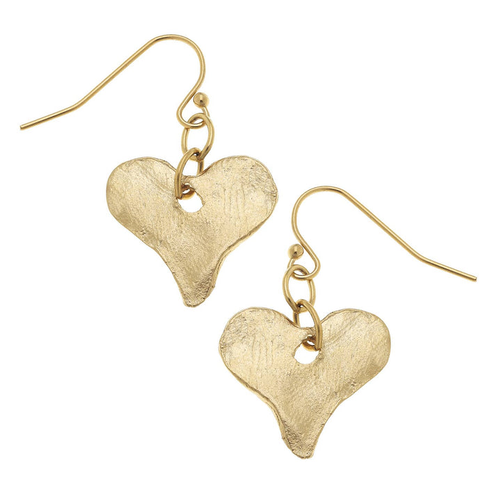 Susan Shaw Gold Heart Earrings